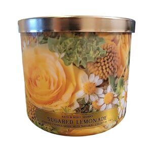 Bath & Body Works Sugared Lemonade Scented 3 Wick Candle Made w/ Essential Oils